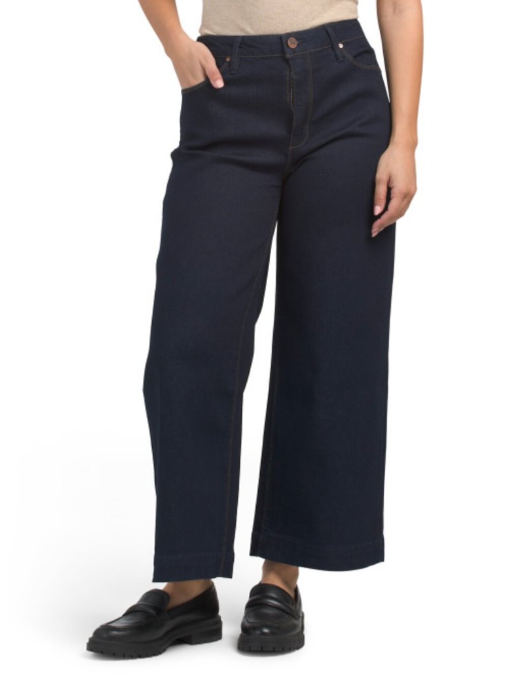 NWT UNPUBLISHED Greta Chevy Wide Leg Cropped Jeans in Dark Wash
